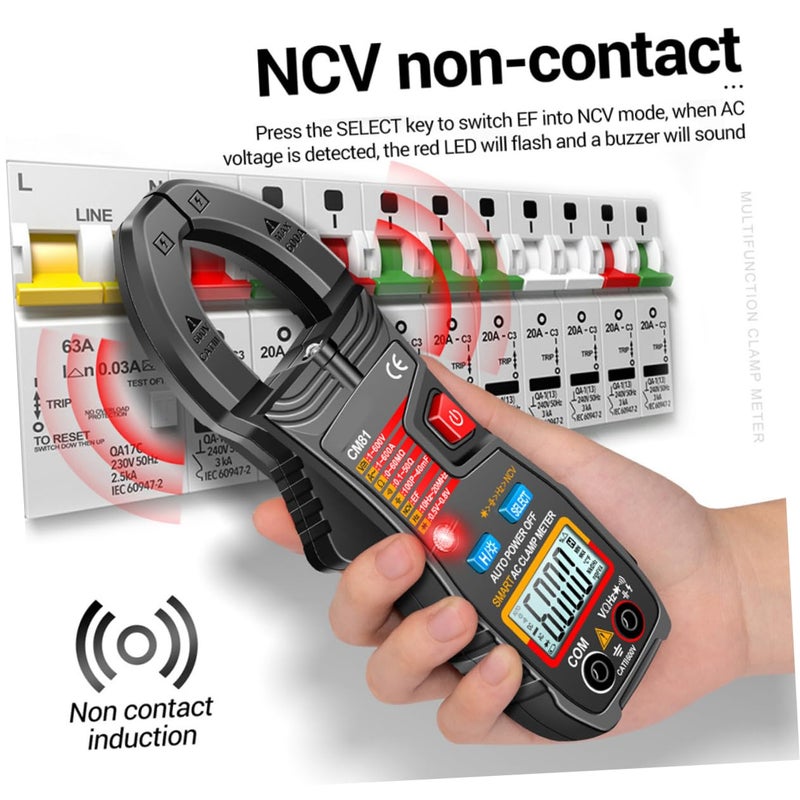 ملتقط رقمي متعدد القياسات، كاشف تلقائي، اختبار جهد NCV، شاشة مضاءة خلفيًا، تصميم بفك قابل للفتح - Image 4